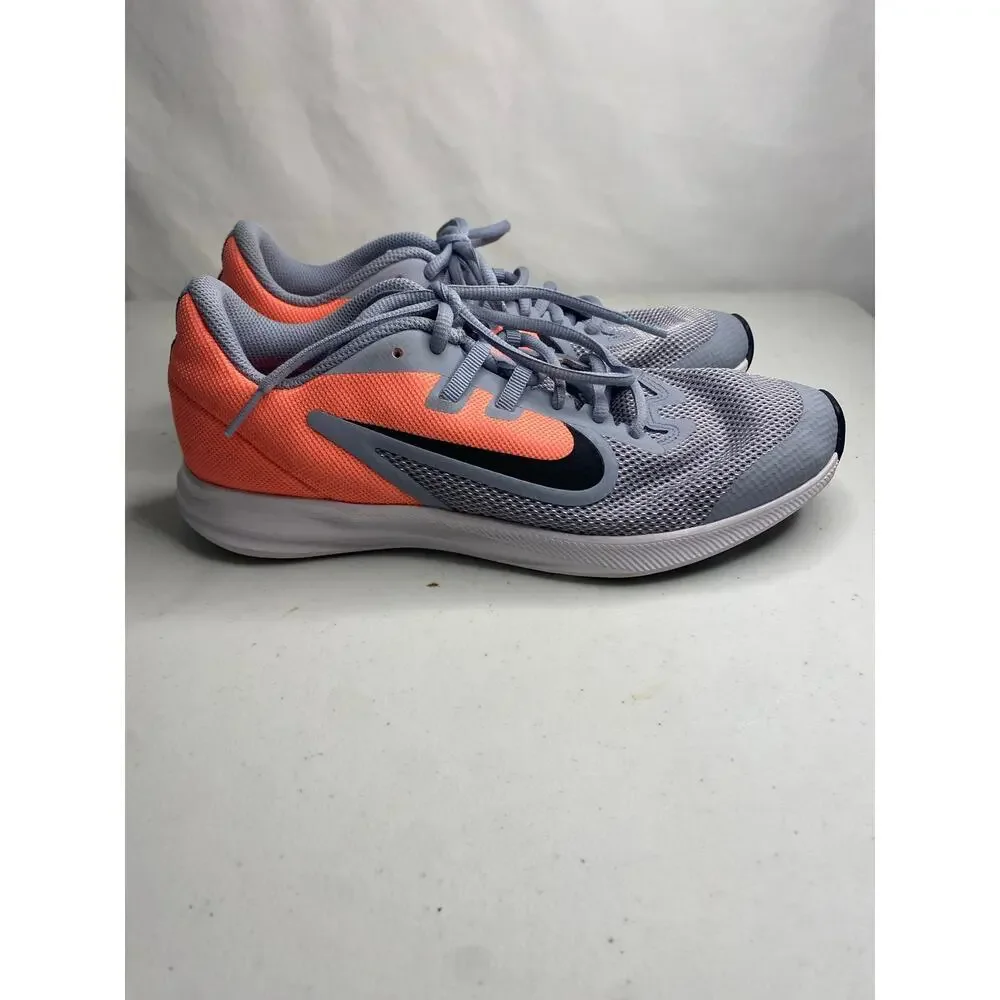 Nike Downshifter Running Shoe Sneakers Athletic Gym Gray Orange‎ Youth Size 7Y